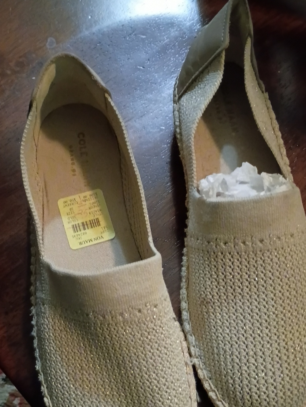 Cole Haan Beige Knit Slip-On Espadrille Flats